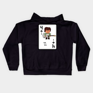 Pixelrockstars Four of Clubs Playing Card Kids Hoodie